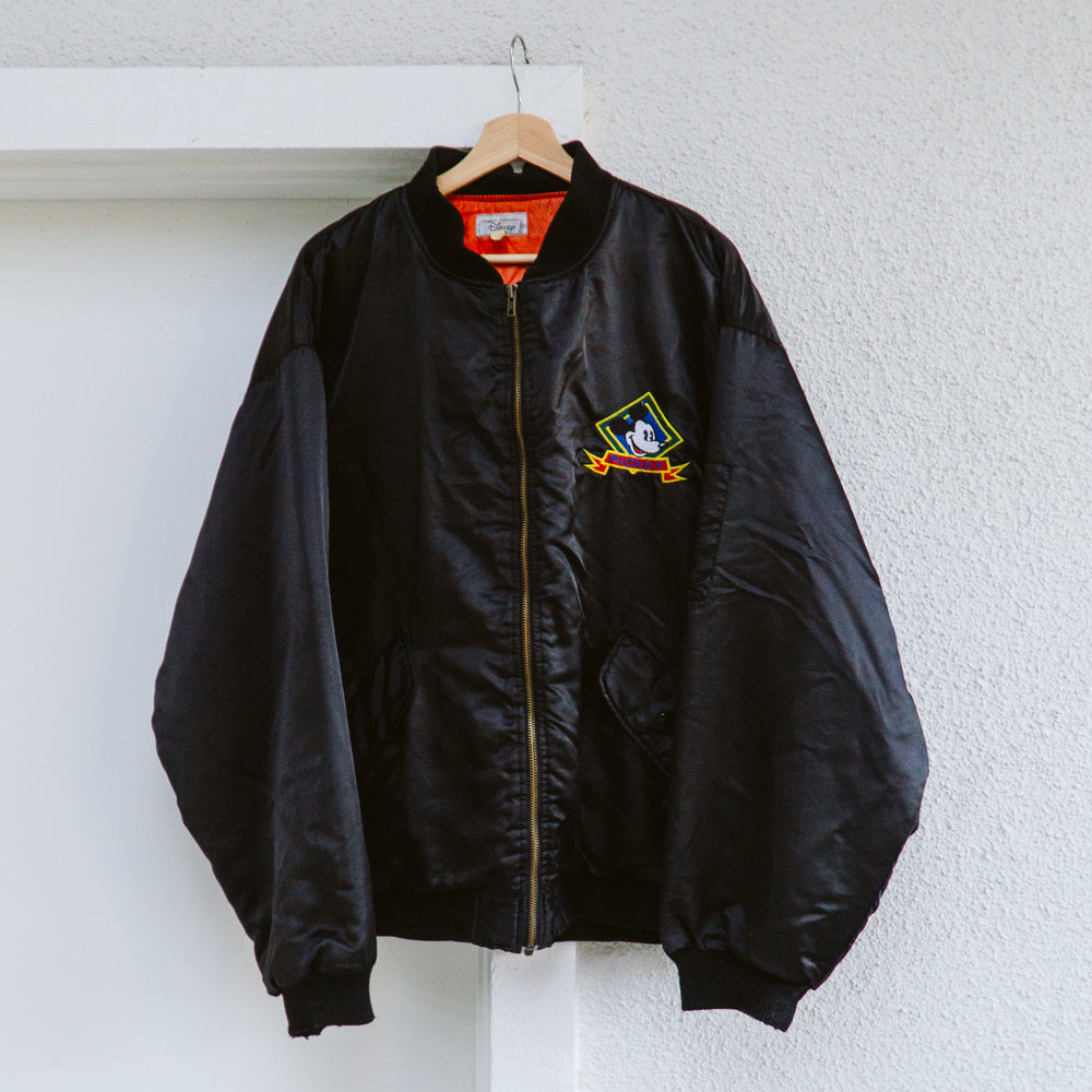 Men's 90's Euro Disney Mickey Mouse Black Bomber | XL