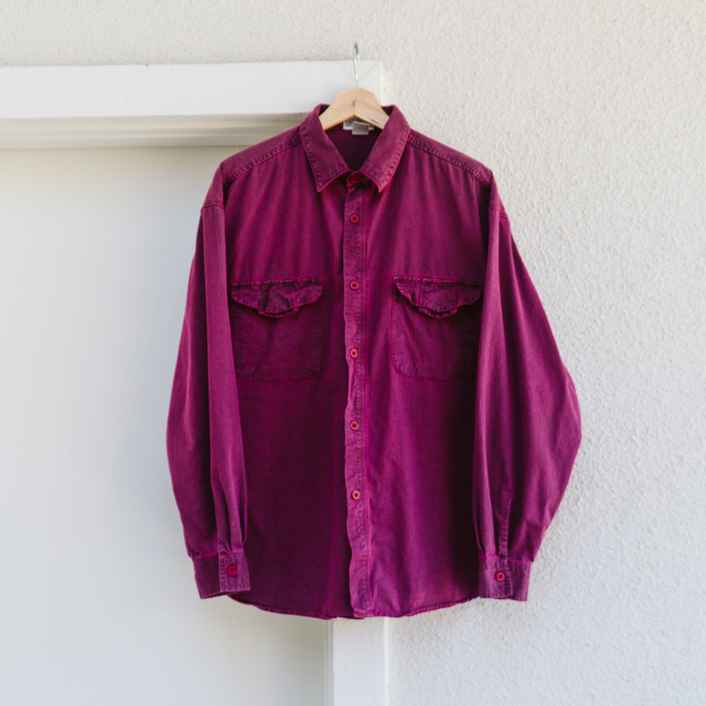 Men's 90's Pink Overdye Button Down Shirt | M