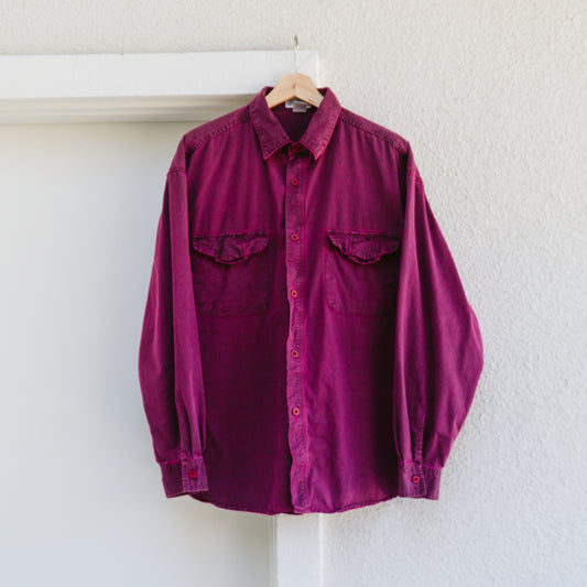 Men's 90's Pink Overdye Button Down Shirt | M