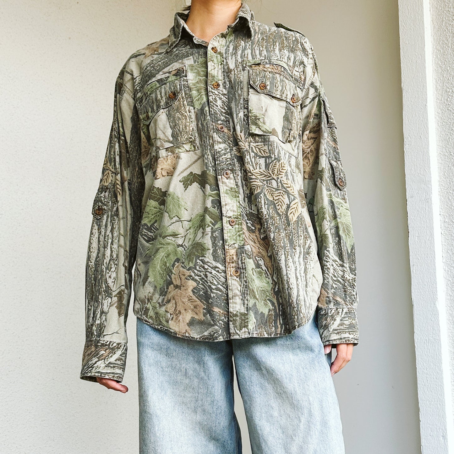 Men's Camouflage Button Down Shirt | L