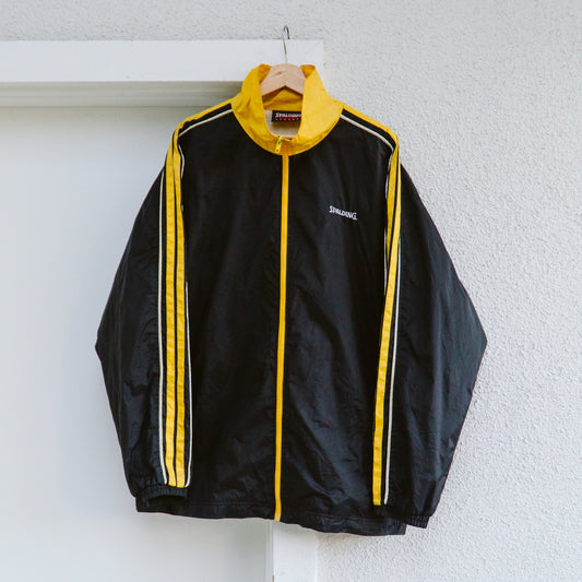 Men's Spalding Yellow and Black Windbreaker | L