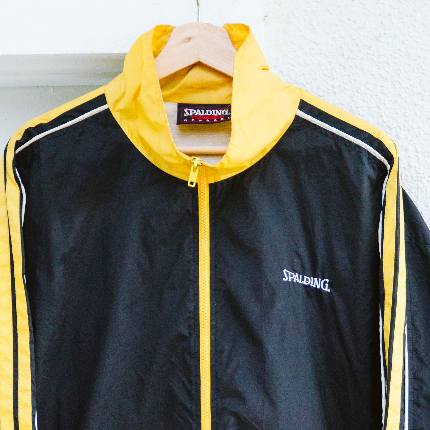 Men's Spalding Yellow and Black Windbreaker | L