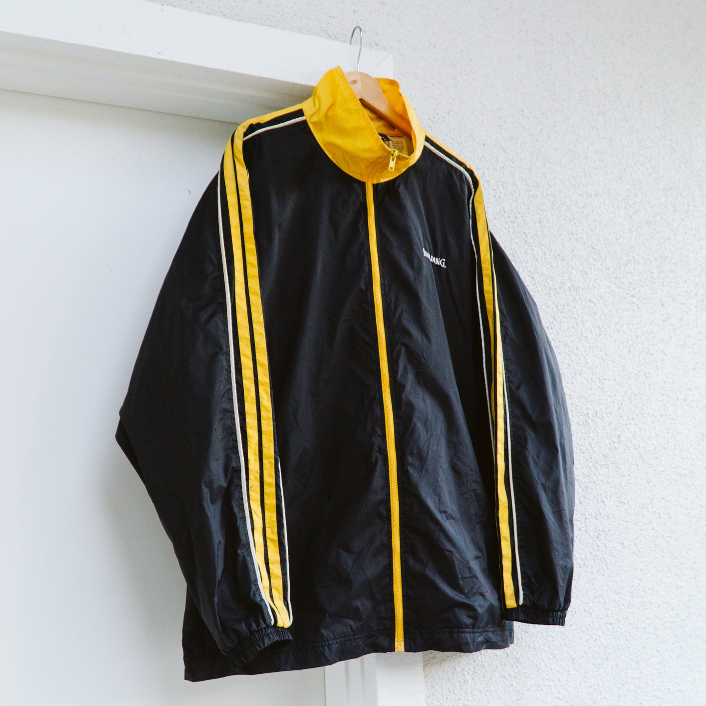 Men's Spalding Yellow and Black Windbreaker | L