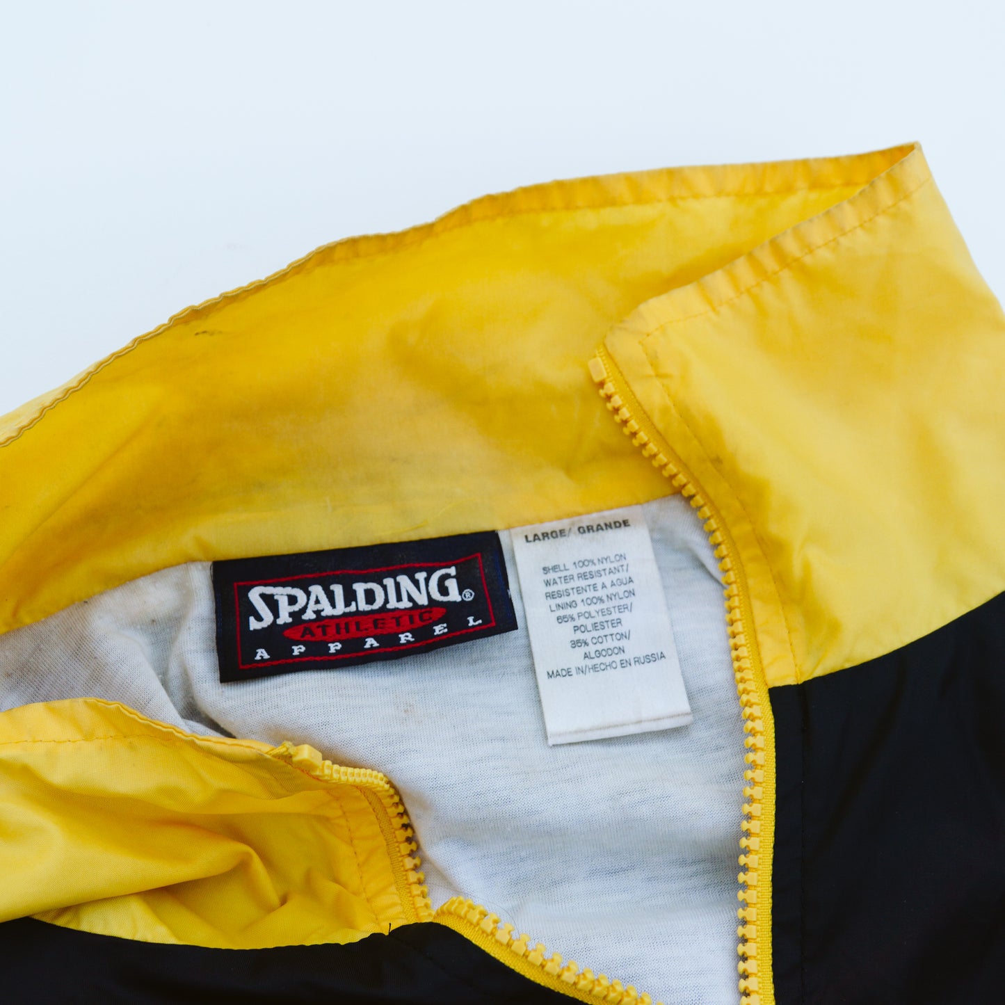 Men's Spalding Yellow and Black Windbreaker | L