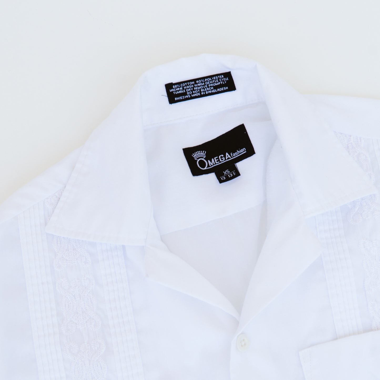 Men's White Embroidered 4 Pocket Shirt | XS