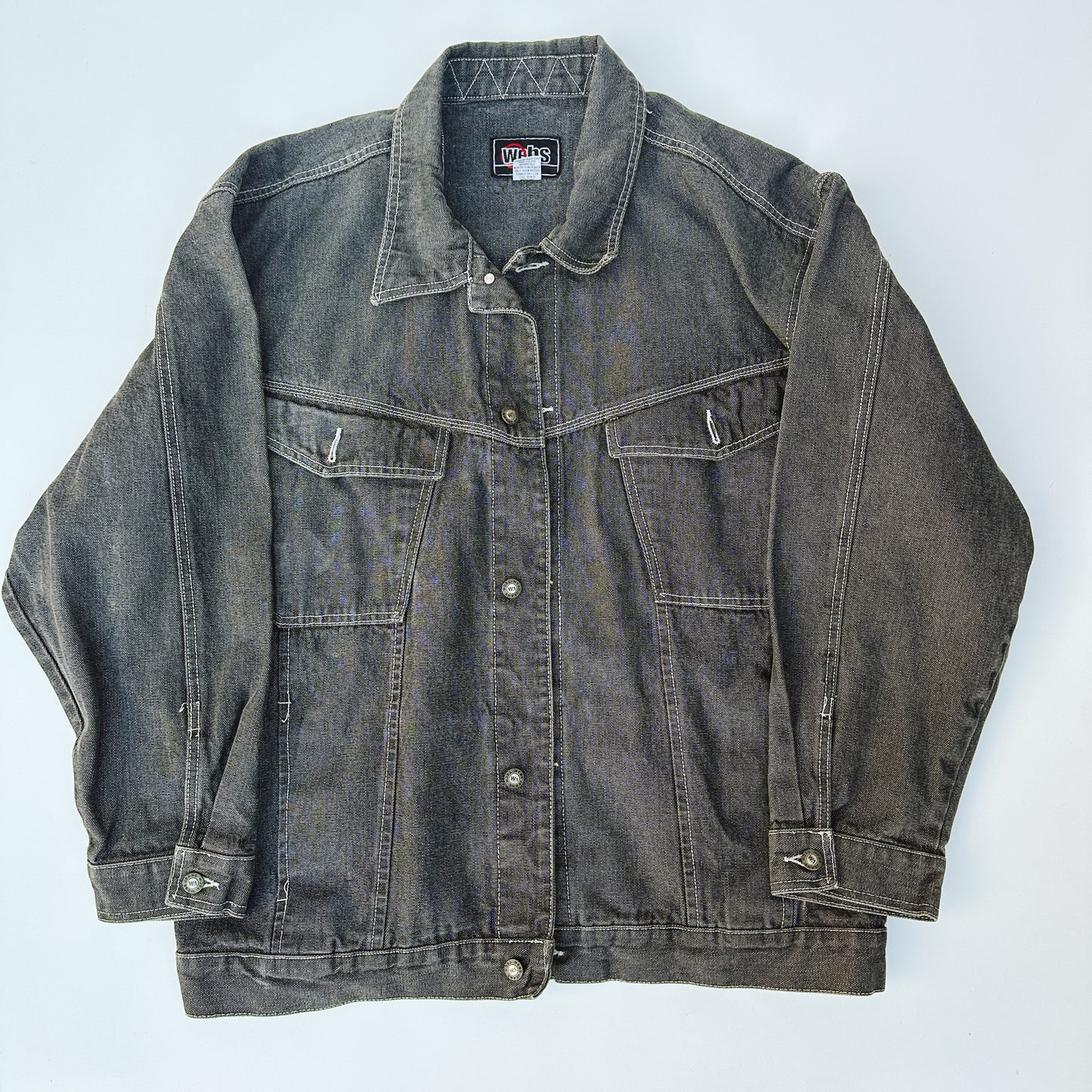 Men's Y2K Gray Denim Jacket | 2XL