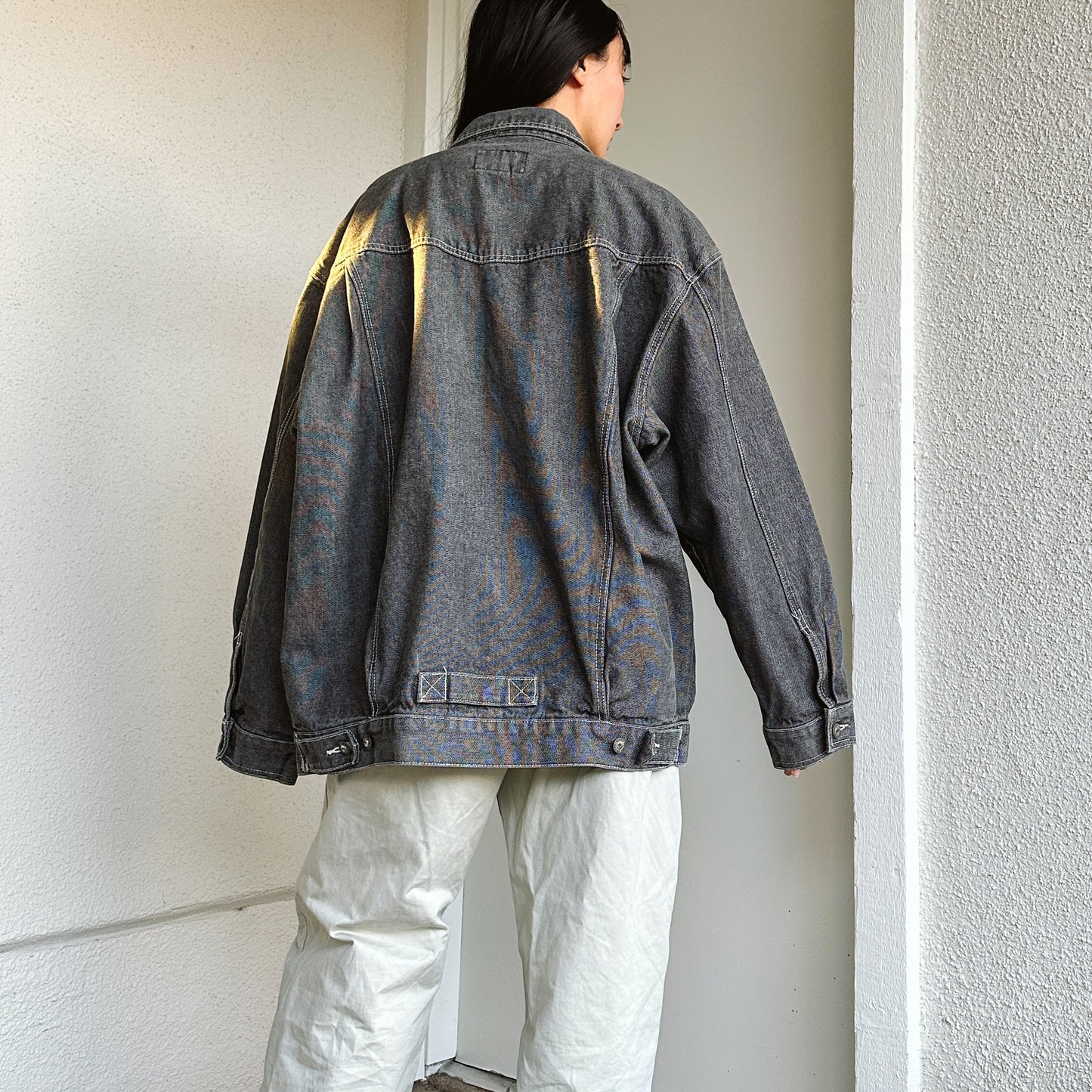 Men's Y2K Gray Denim Jacket | 2XL