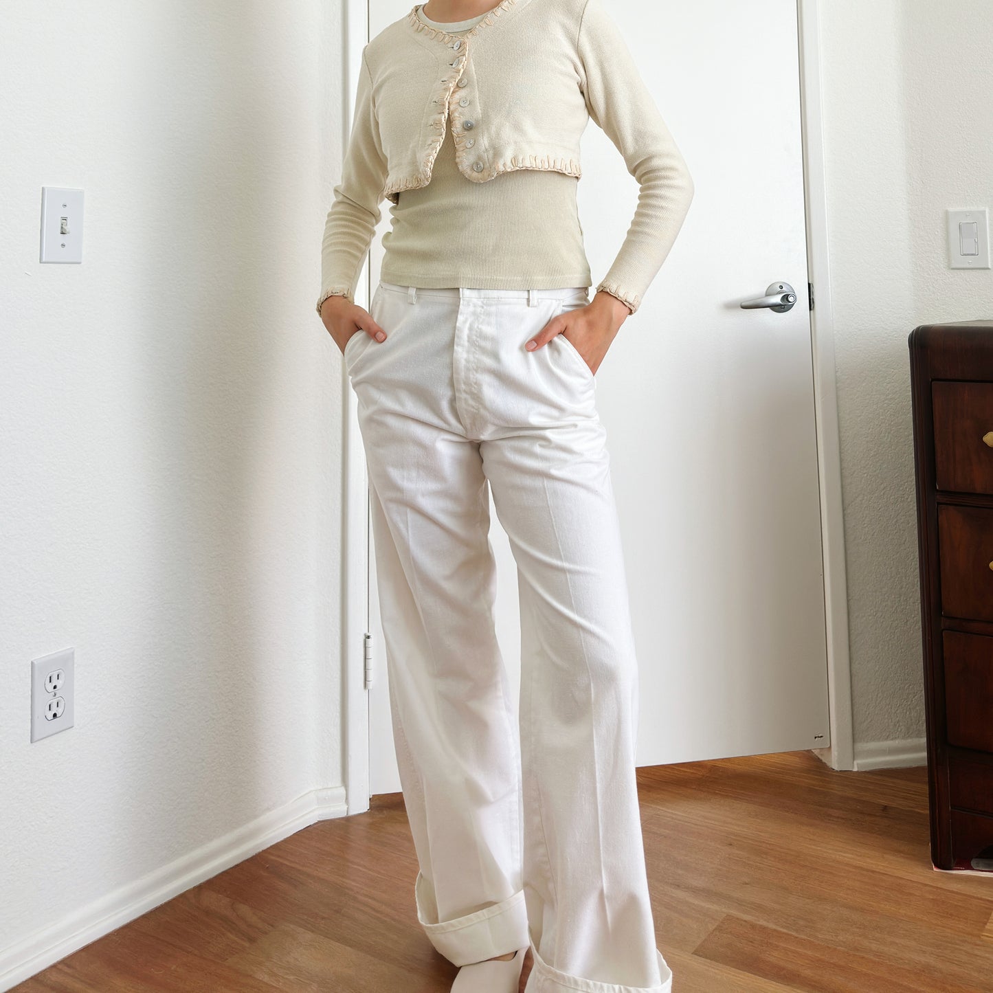 Men's 80's White Linen Levi's Trousers | M