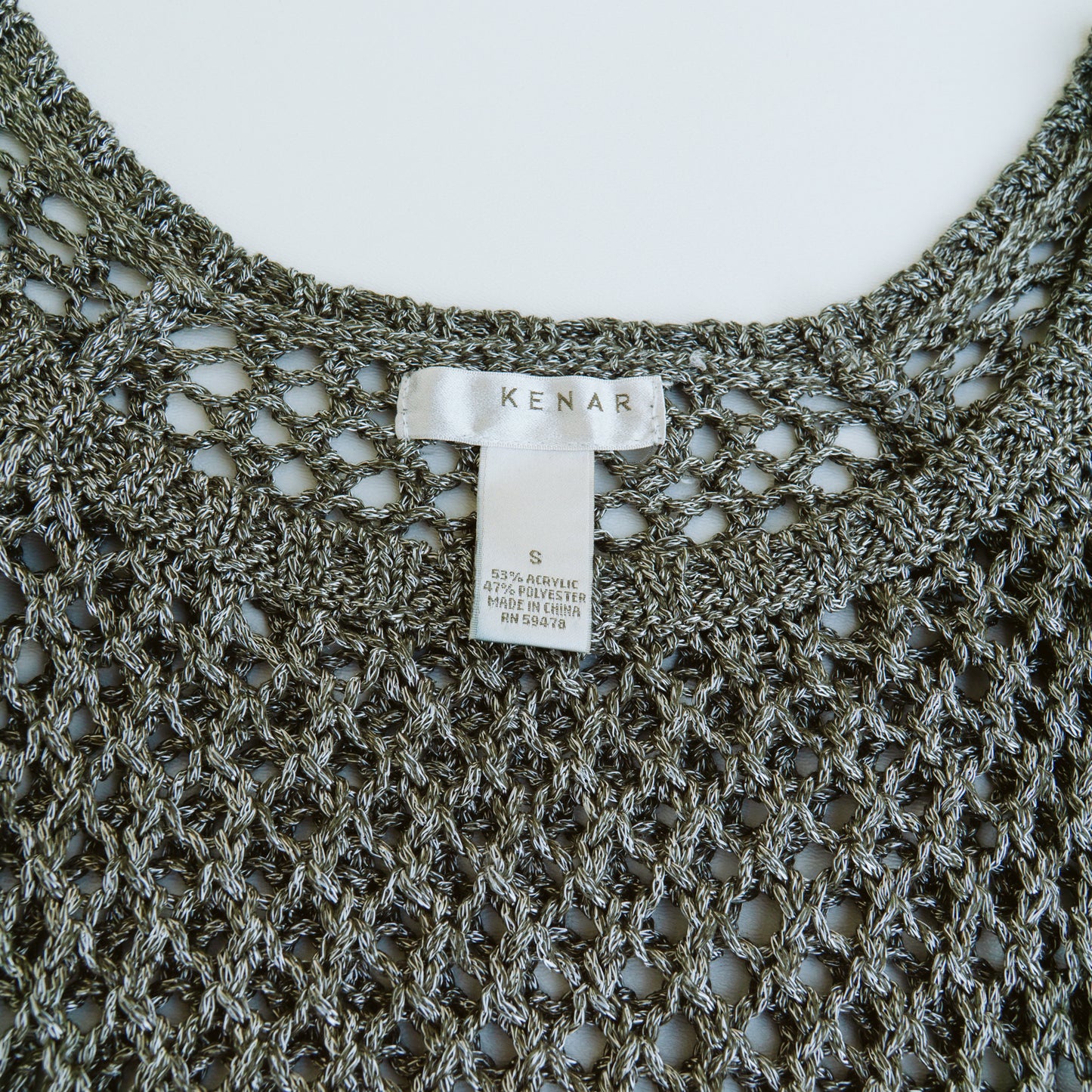 Metallic Open Knit Sweater | S