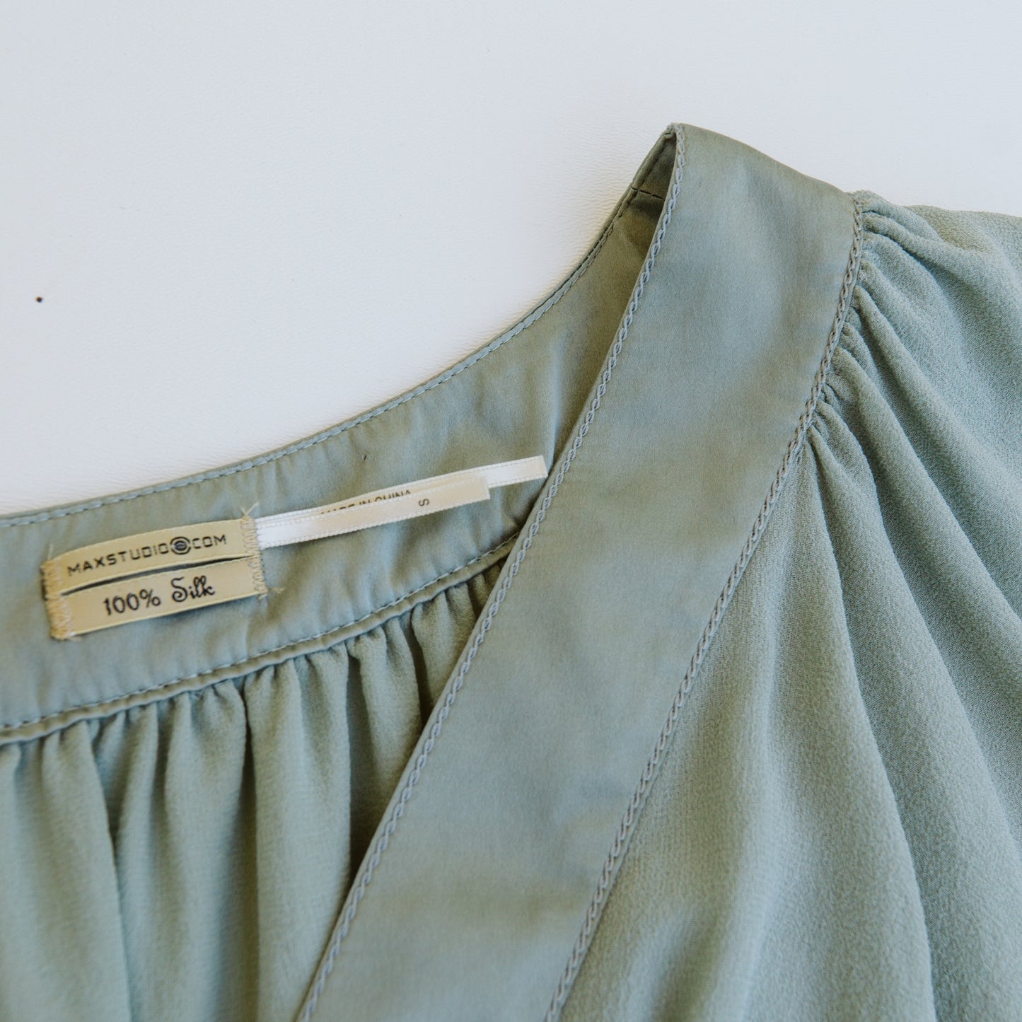 Mid 2000's Sage Green Bubble Blouse | S