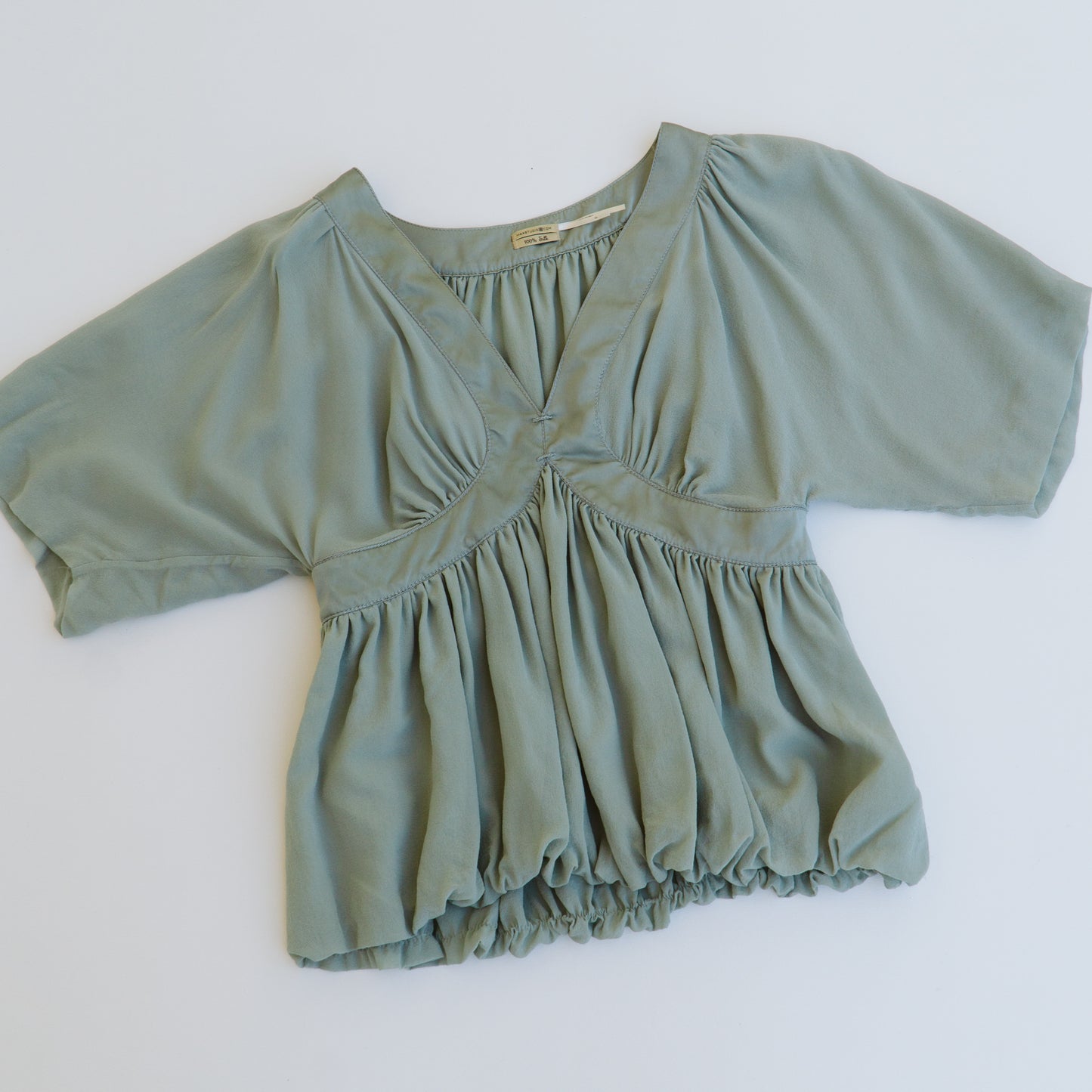 Mid 2000's Sage Green Bubble Blouse | S