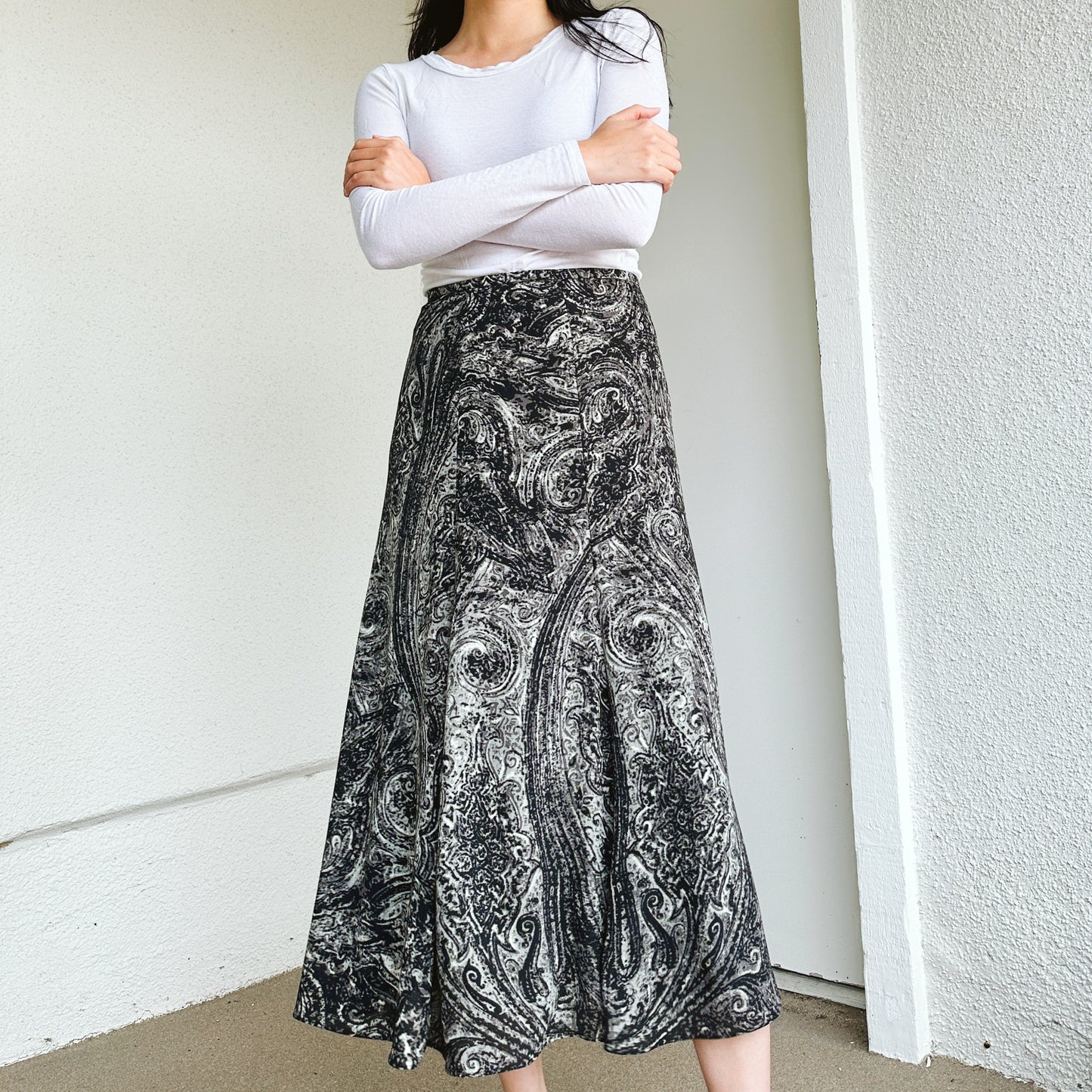 Paisley Midi Twirl Skirt | L/XL