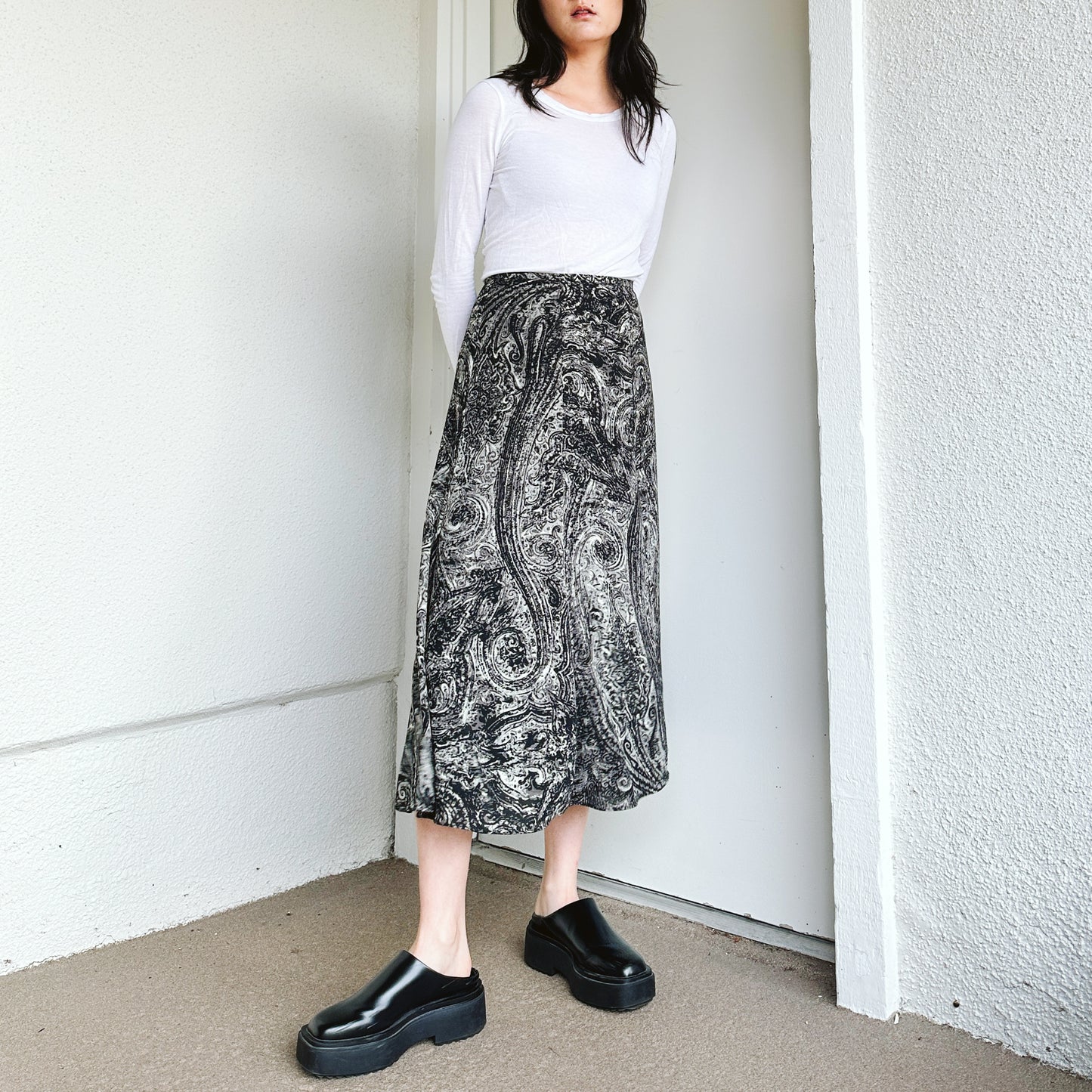 Paisley Midi Twirl Skirt | L/XL