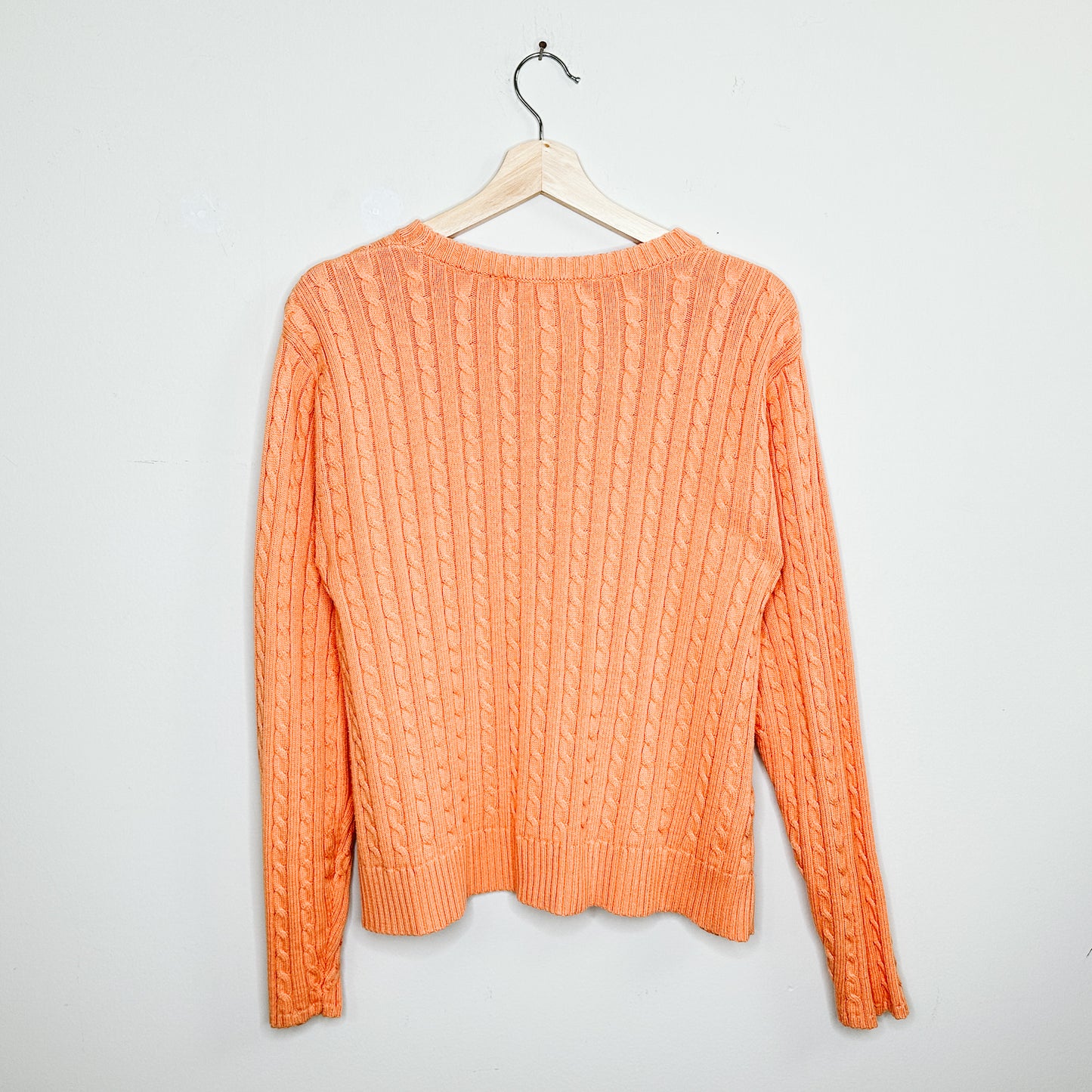 Tangerine Orange Cable Knit Sweater | M