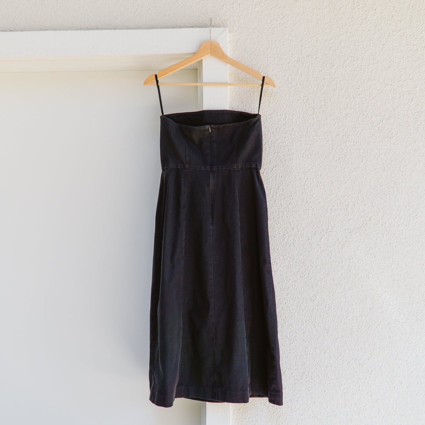 Theory Black Strapless Midi Dress | XS