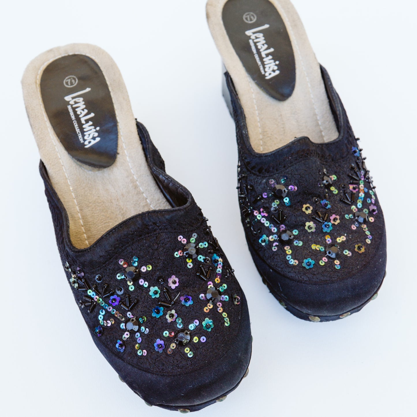 Y2K Beaded Black Clogs | 7.5