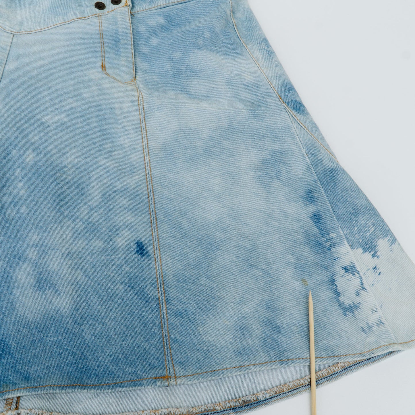 Y2K Bleached Asymmetric Denim Skirt | M