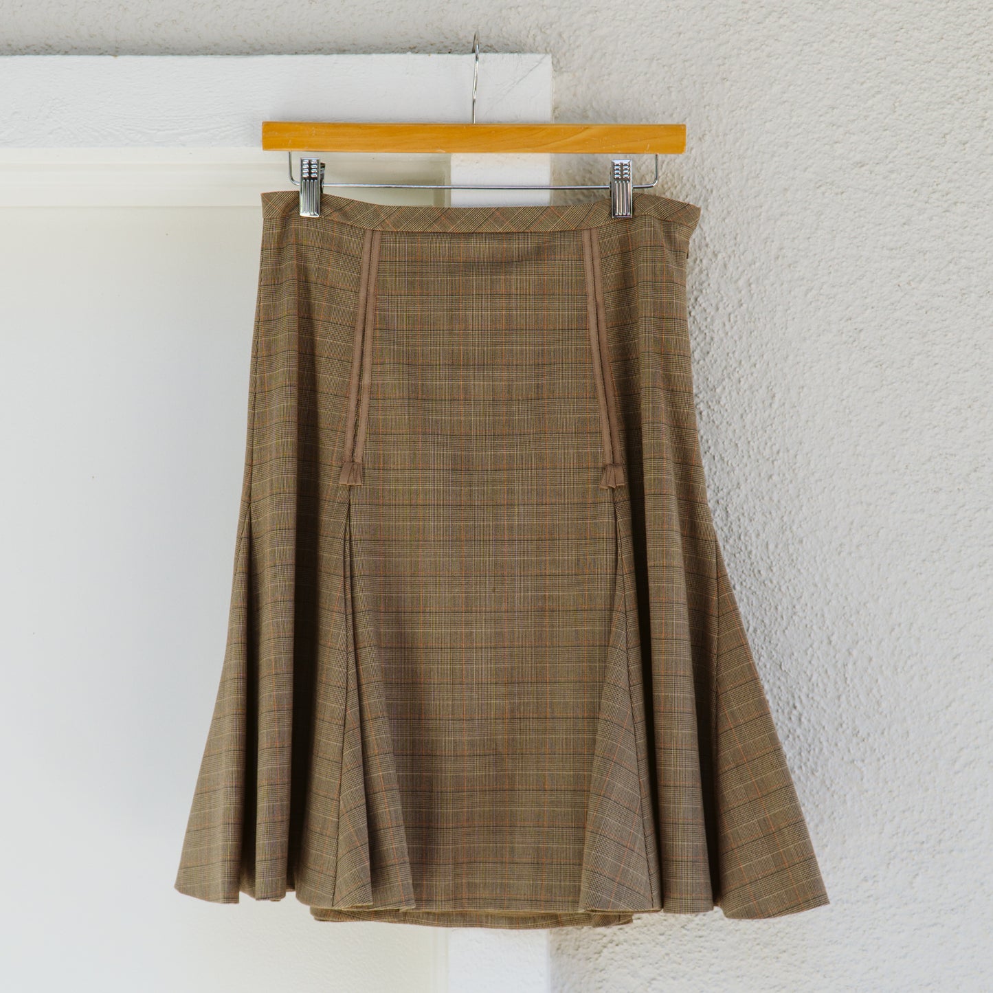 Y2K Brown Plaid Blazer and Skirt Set | M