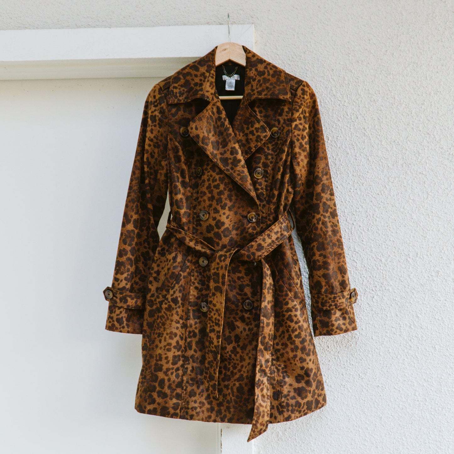 Y2K Cache Cheetah Print Trench Coat | S