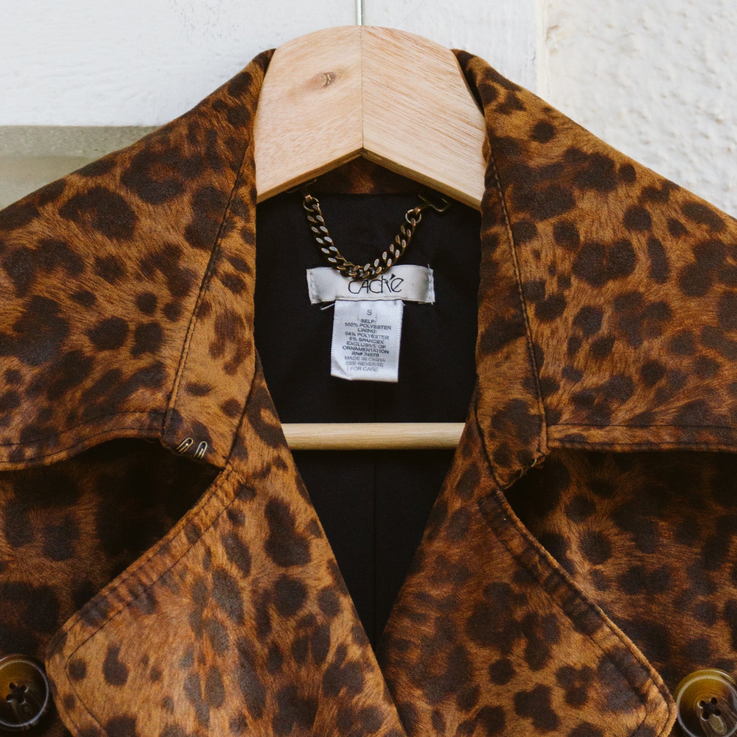 Y2K Cache Cheetah Print Trench Coat | S