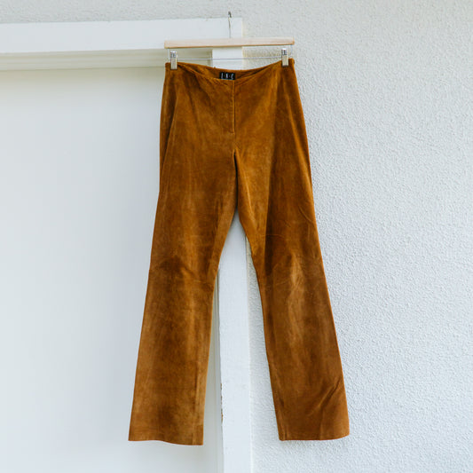 Y2K Caramel Lace Up Suede Pants | XS