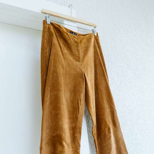 Y2K Caramel Lace Up Suede Pants | XS