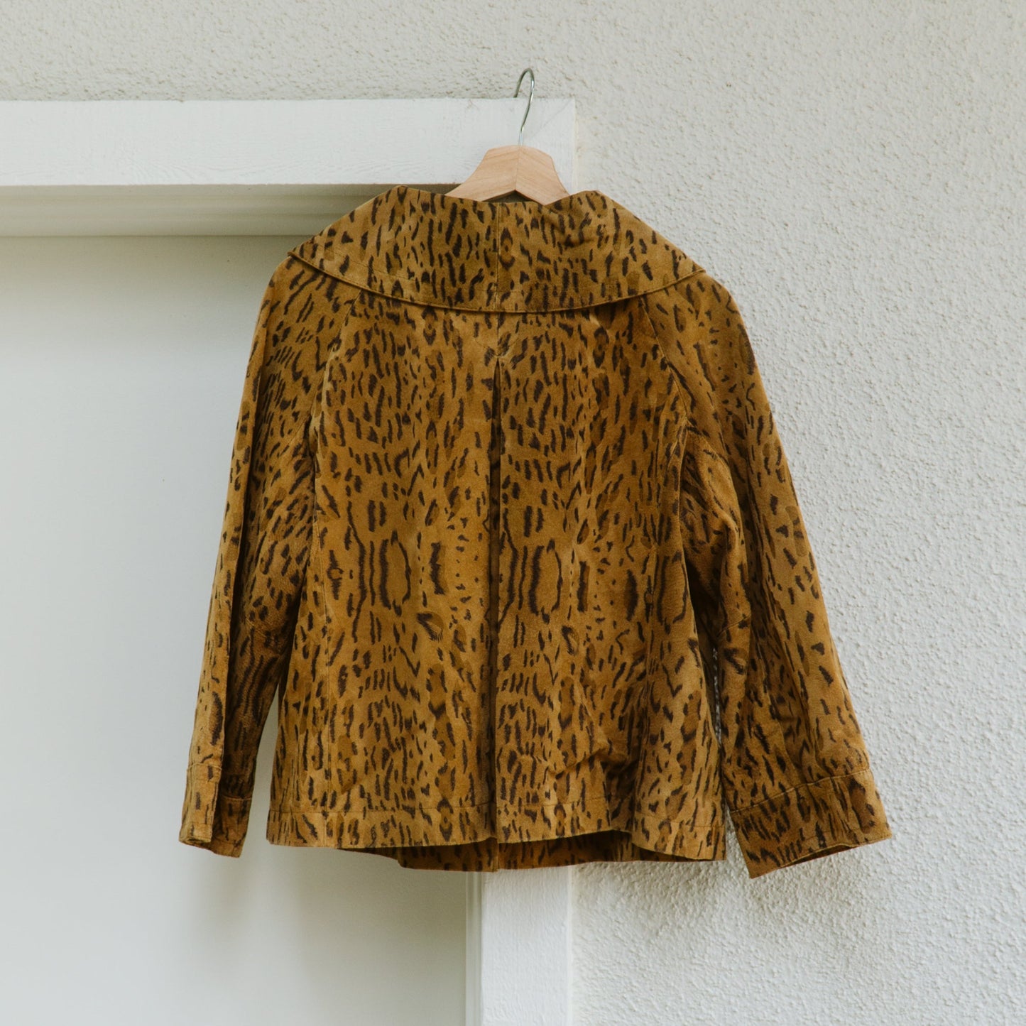 Y2K Cheetah Print Leather Jacket | XL