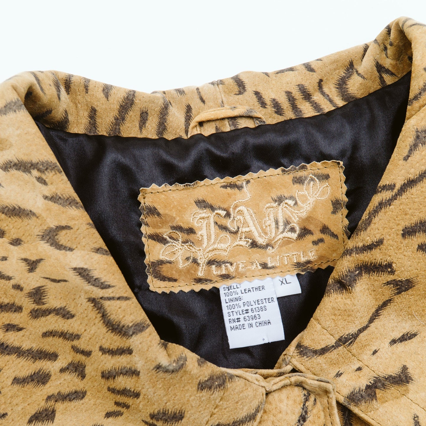 Y2K Cheetah Print Leather Jacket | XL