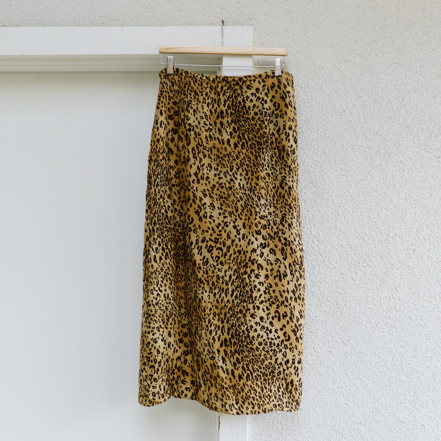 Y2K Cheetah Print Silk Maxi Skirt | XL