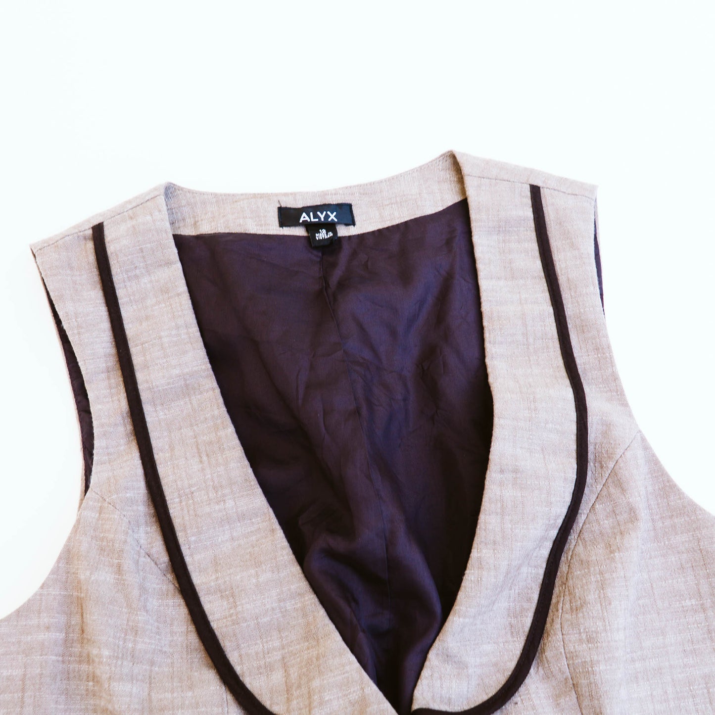 Y2K Contrast Trim Brown Waistcoat | L/XL