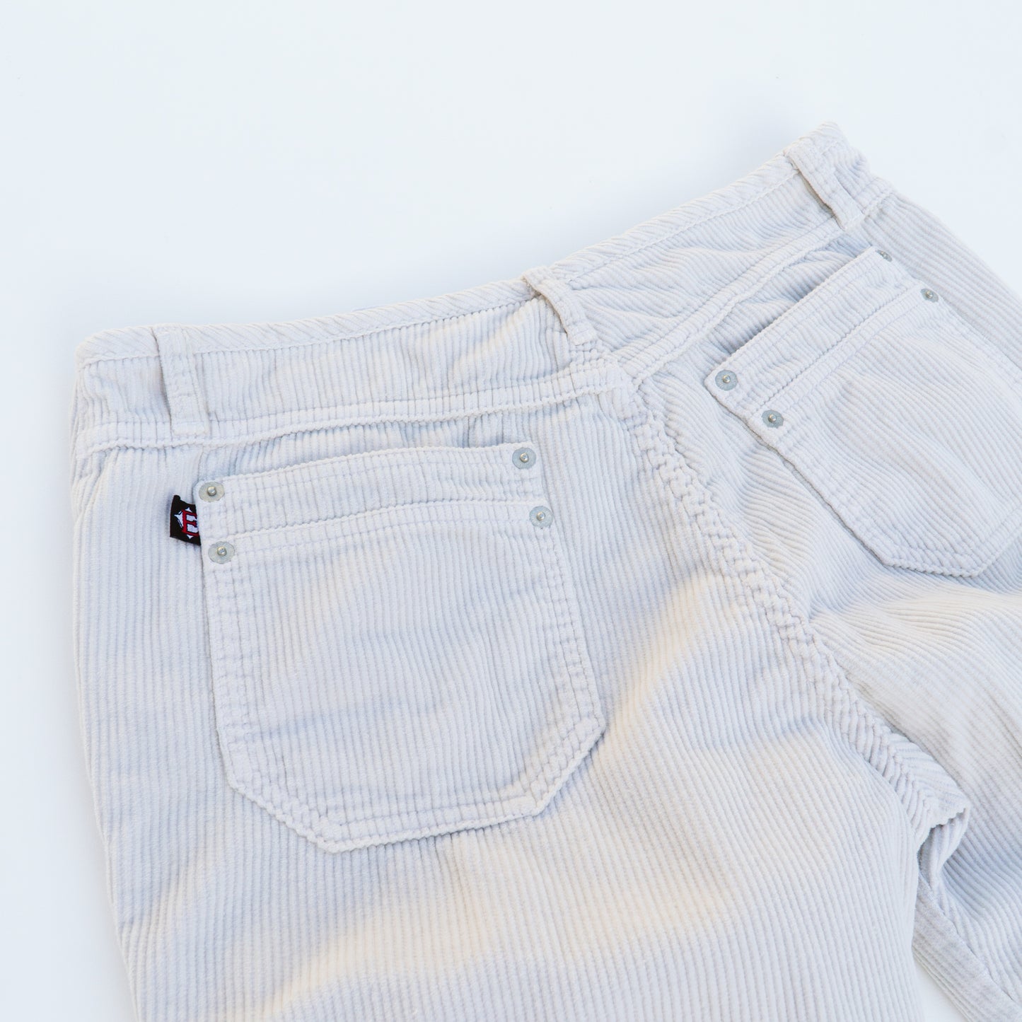 Y2K Cream Rib Corduroy Pants L