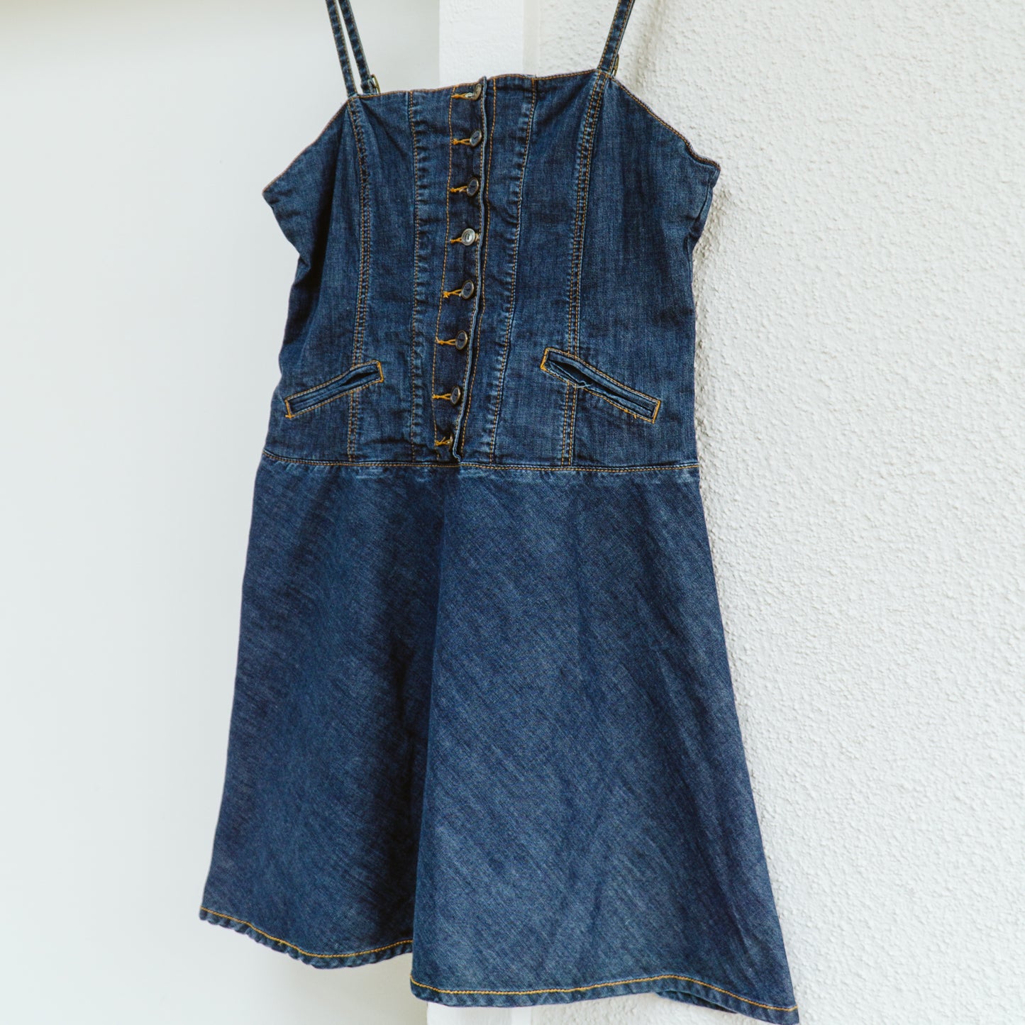 Y2K Denim Drop Waist Dress | L/XL