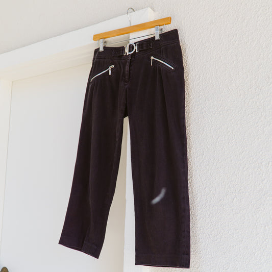 Y2K Faux Belt Capri Pants | M