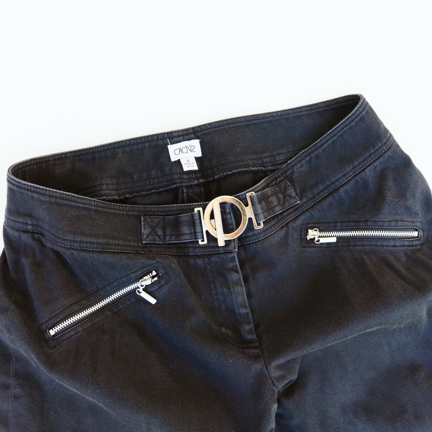 Y2K Faux Belt Capri Pants | M