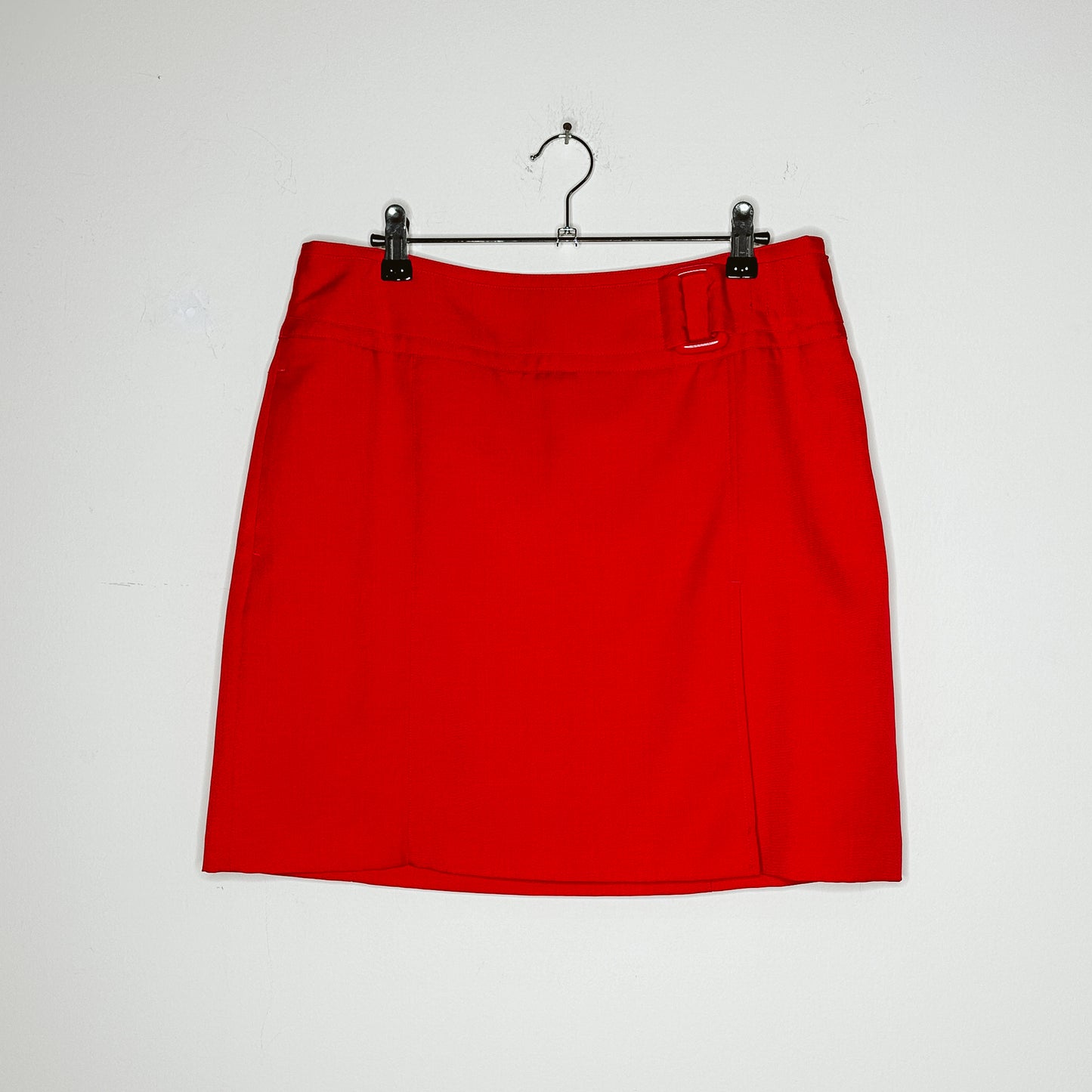 Y2K Red Golf Mini Skirt with Buckle | L