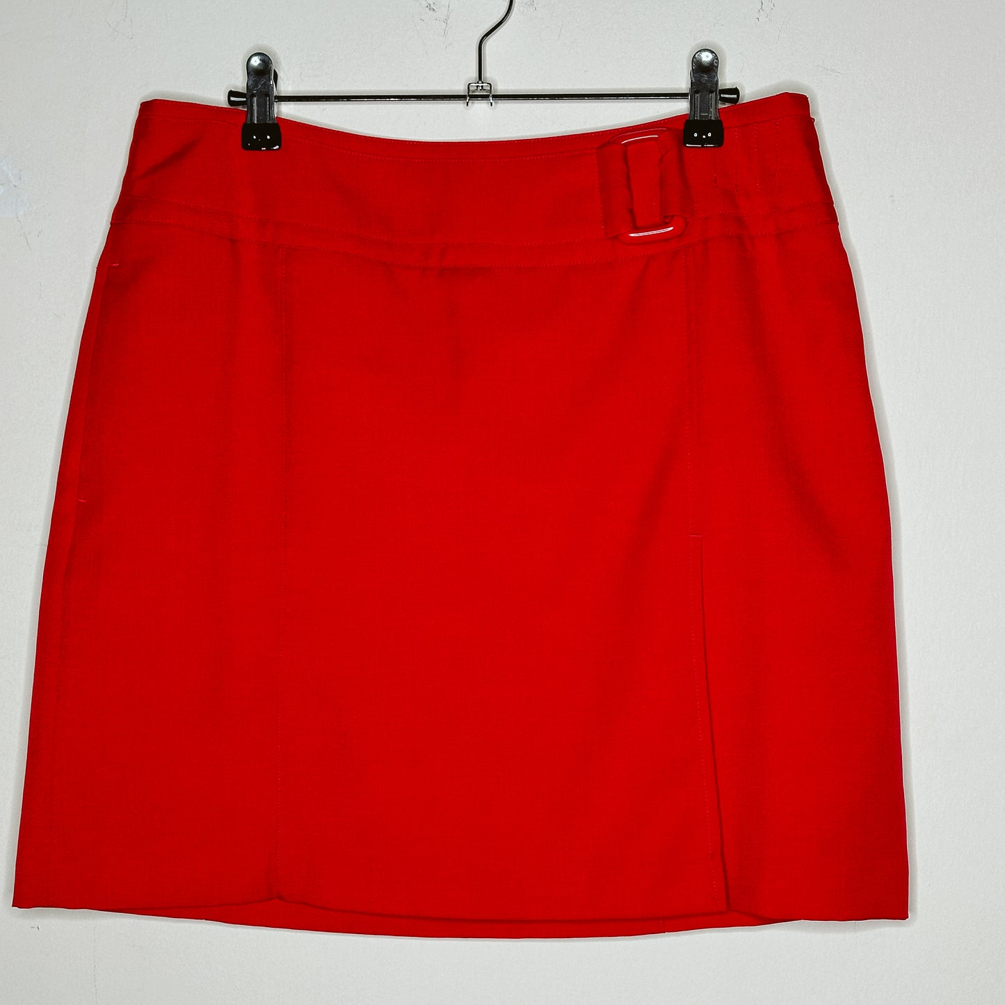 Y2K Red Golf Mini Skirt with Buckle | L