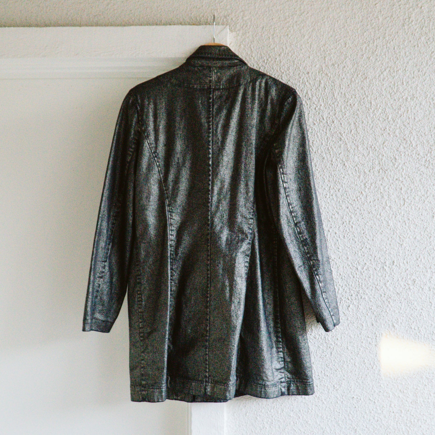 Y2K Silver Denim Stretch Jacket