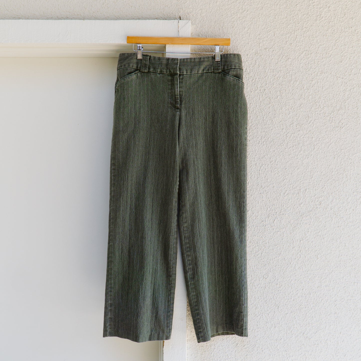 Y2K Wide Leg Olive Jeans | XL