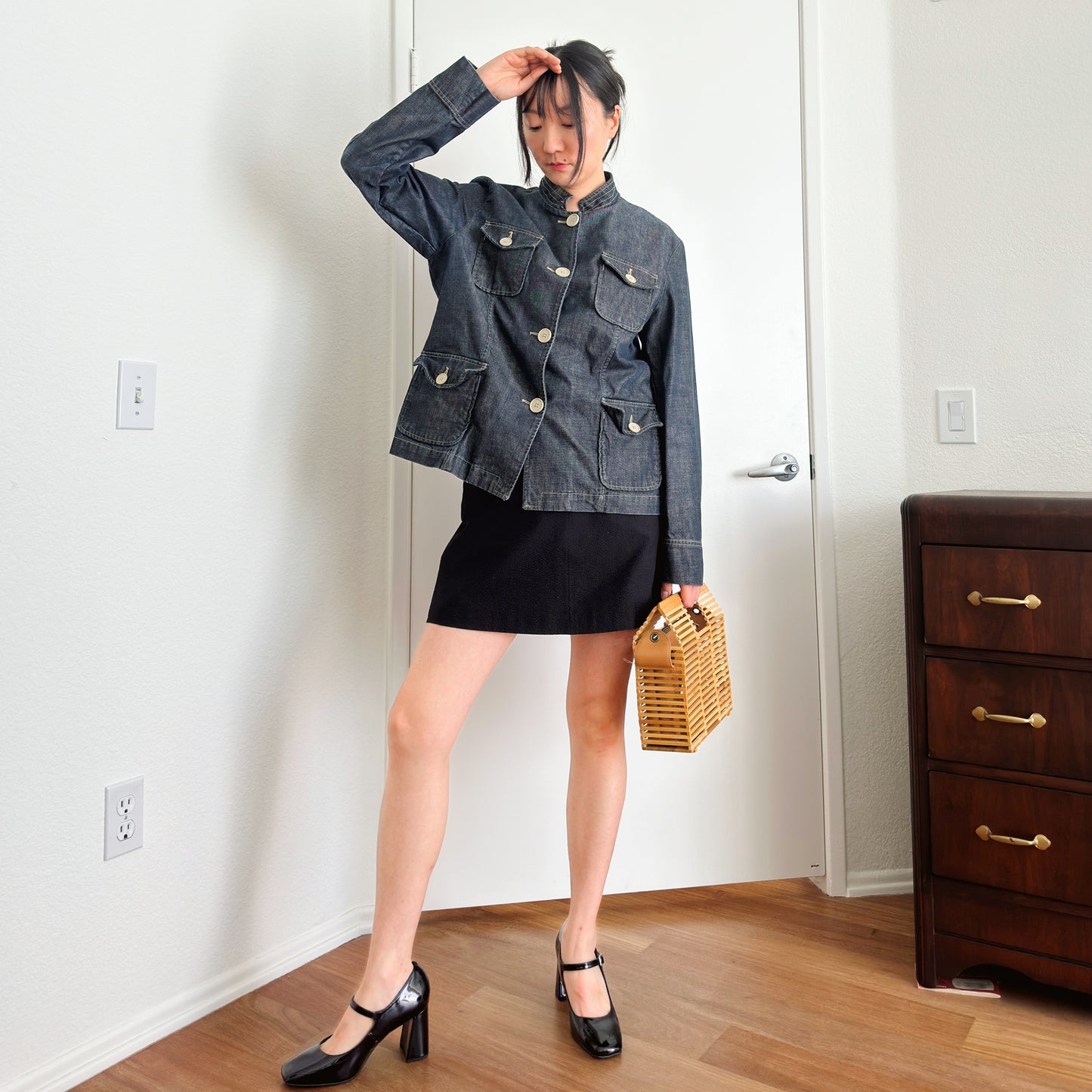 Y2K Dark Wash Denim Jacket | L/XL