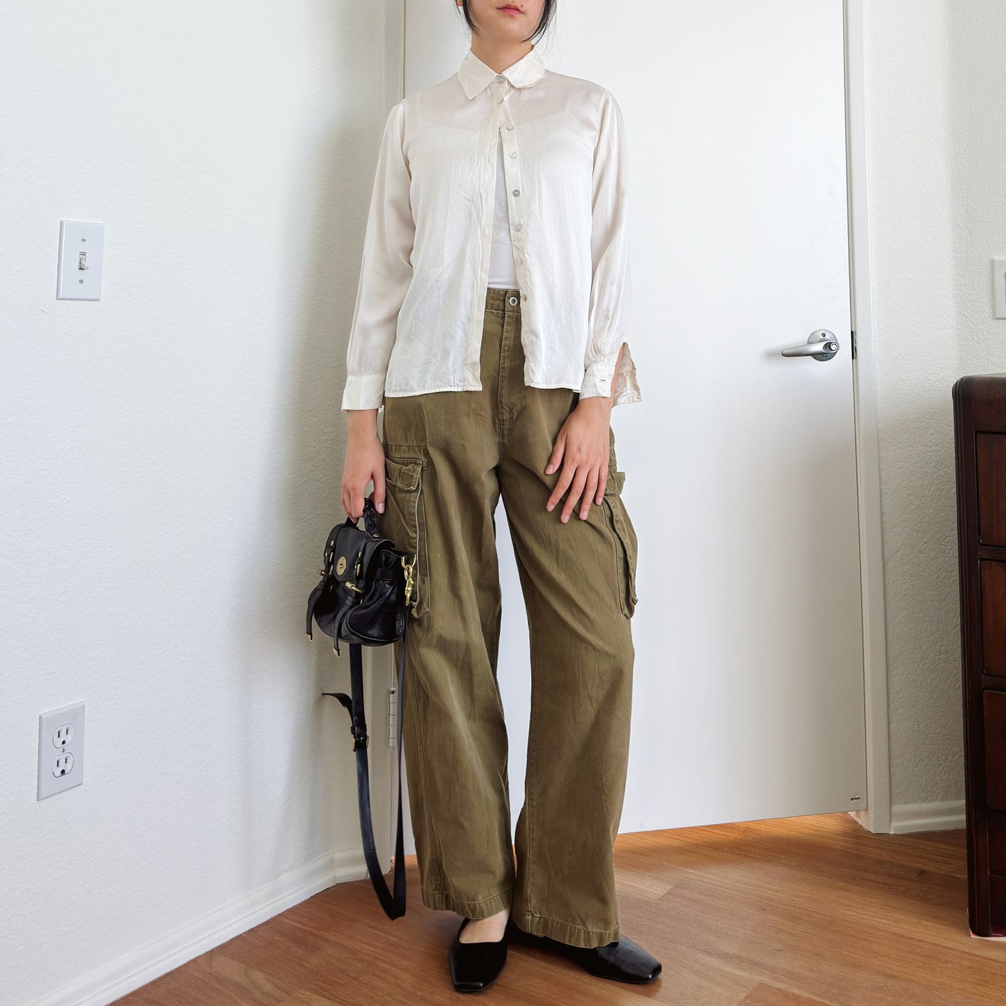 Y2K Silk Button Down Shirt | XS