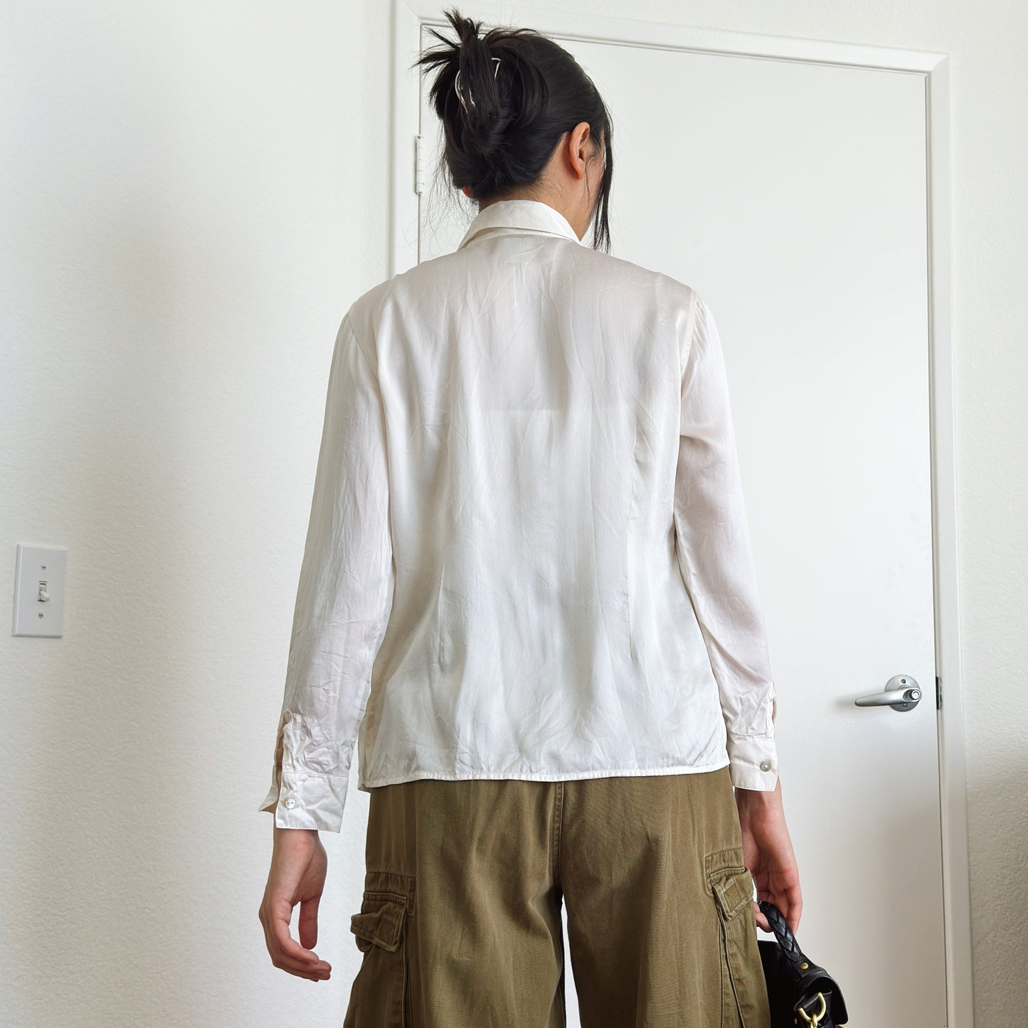 Y2K Silk Button Down Shirt | XS