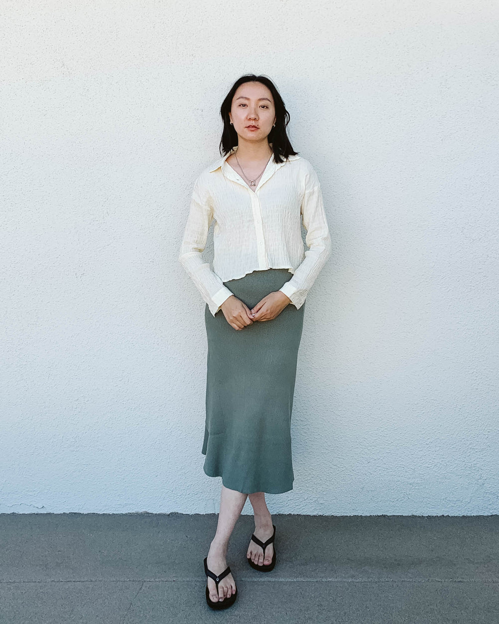 Audrey Sage Knit Skirt