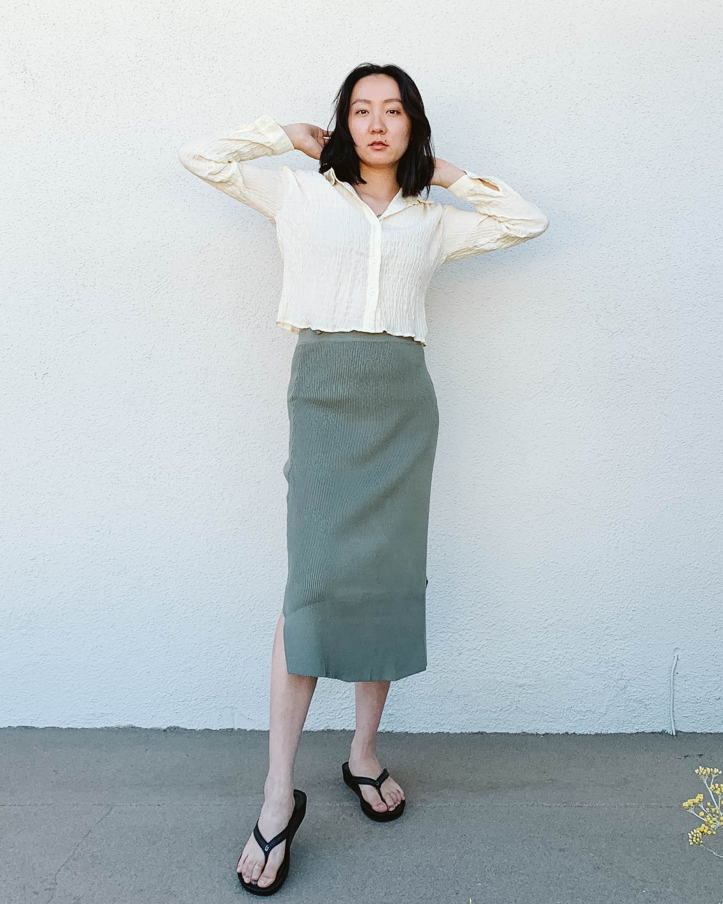 Audrey Sage Knit Skirt