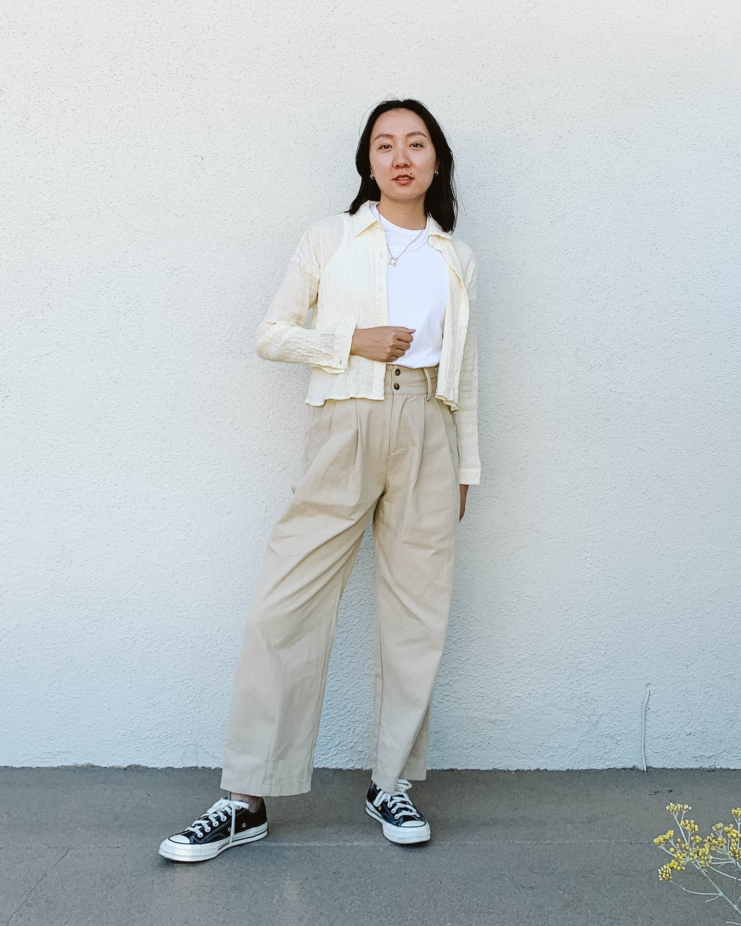 Lena Crinkle Button Shirt