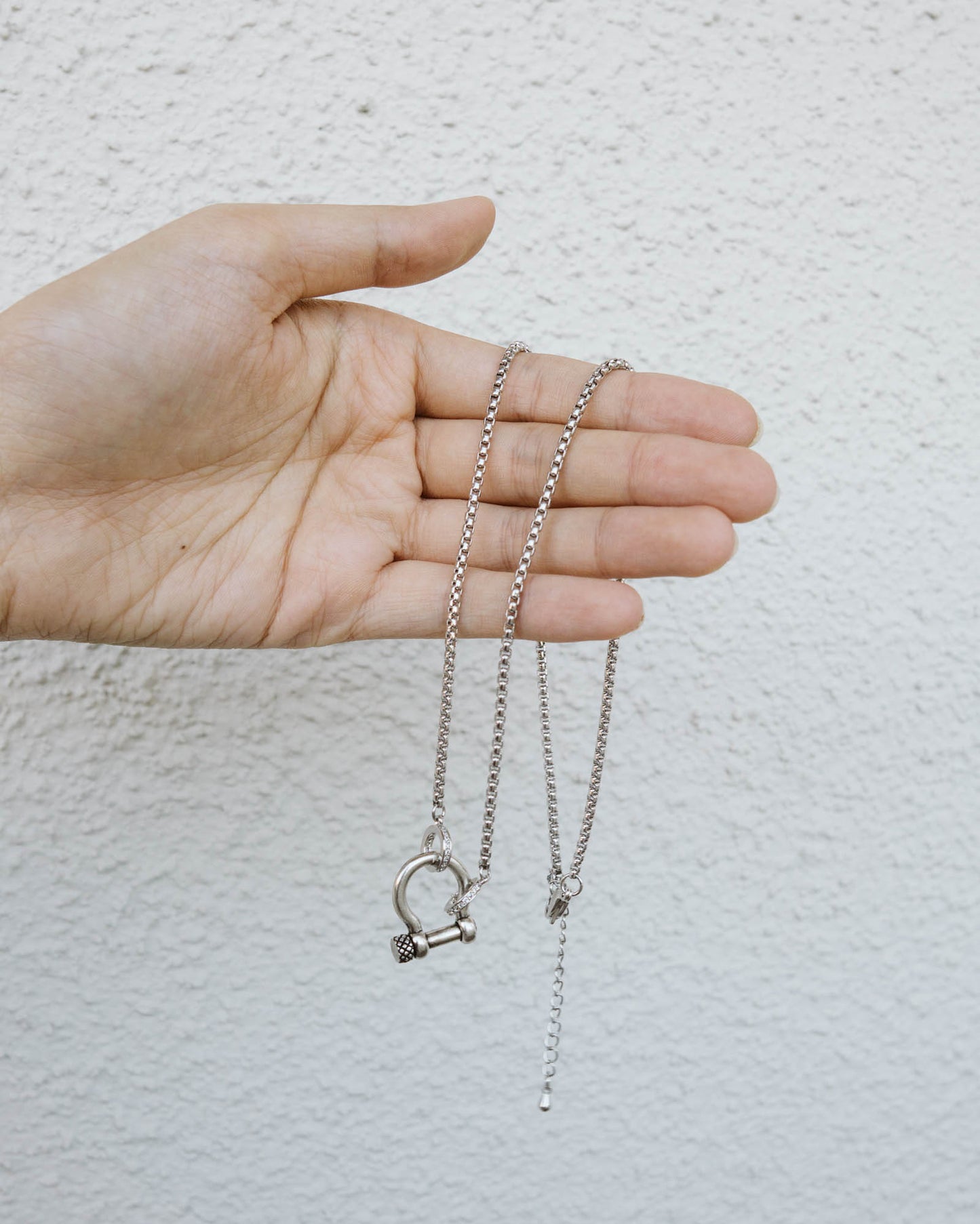 Rina Clasp Necklace in Silver