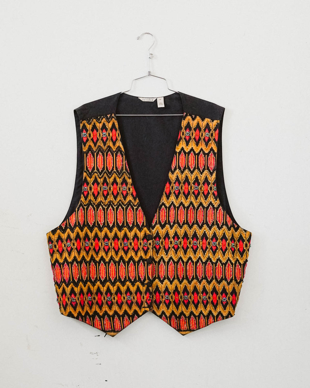 80's Beaded Western Vest | XL